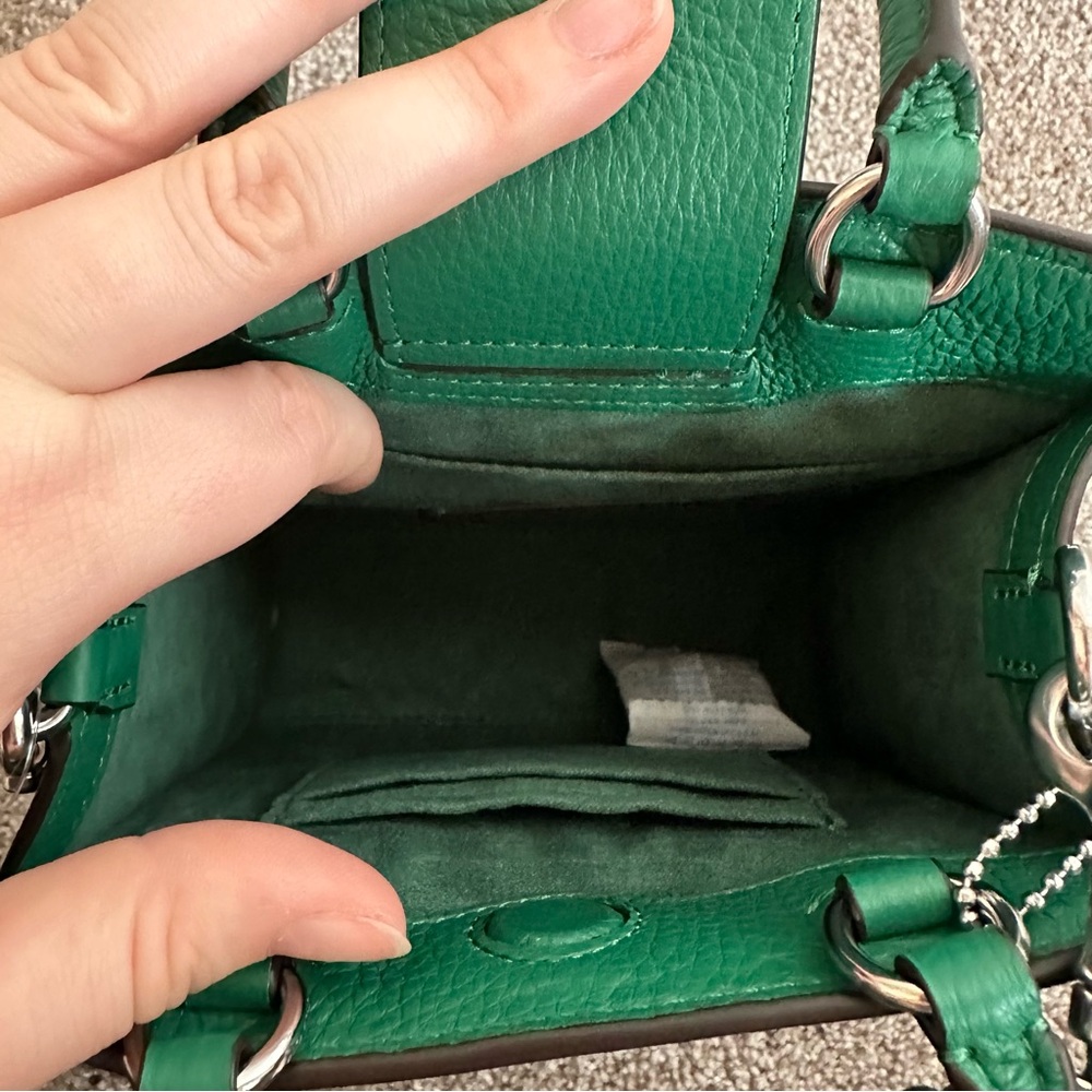 Coach Mini Pepper Crossbody NEW Green Leather Handbag C6778 - Picture 8 of 9